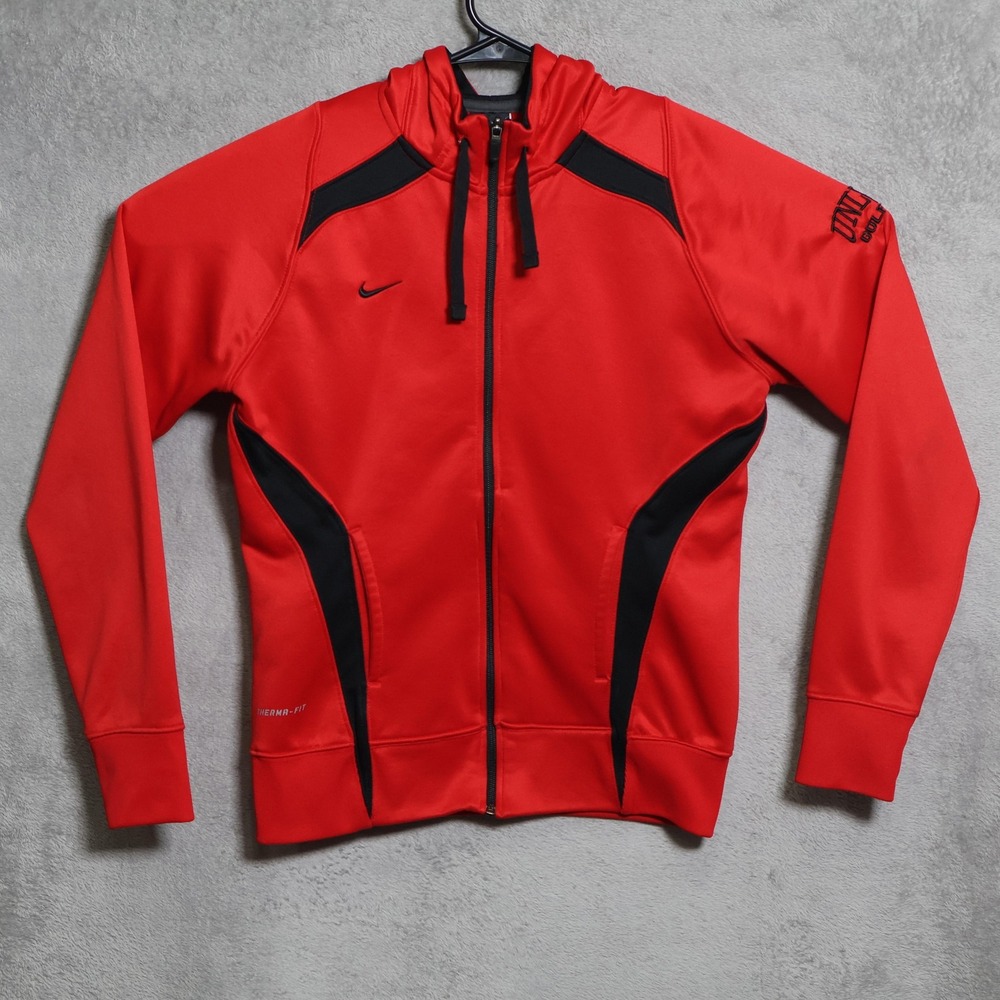 Nike Hoodie Womens Small Red Black UNLV Golf Therma-Fit Athletic Fleece Jacket